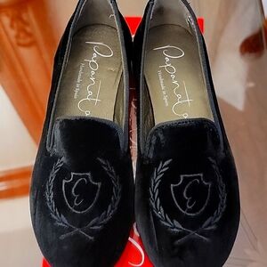 Papanatas sz 32 boy's black loafers NWT
